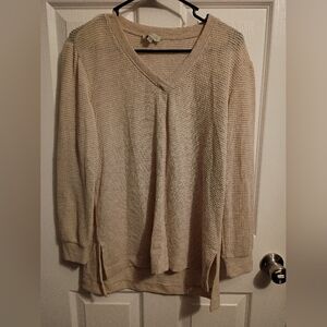 Chenault Beige Textured Knit Top
